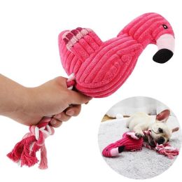 Plush Flamingo for Small Dogs Clean Teeth Puppy Dog Chew Toy Squeak