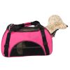 Hollow-out Portable Breathable Waterproof Pet Handbag Rose Red L YF