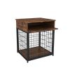 JHX Furniture Dog Crates for small dogs Wooden Dog Kennel Dog Crate End Table, Nightstand(Rustic Brown)