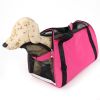 Hollow-out Portable Breathable Waterproof Pet Handbag Rose Red L YF