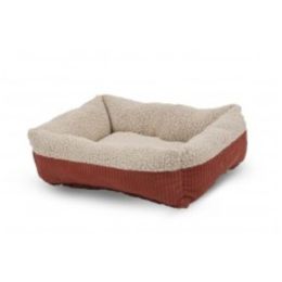 Aspen Self Warming Rectangular Dog Lounger Bed Barn Red