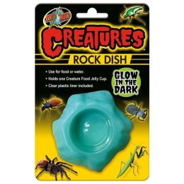 Zoo Med Creatures Rock Dish Glow in the Dark Light Blue One Size