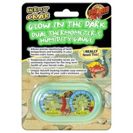 Zoo Med Hermit Crab Dual Thermometer & Humidity Gauge Glow in the Dark