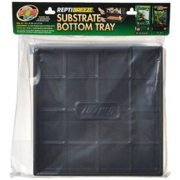 Zoo Med ReptiBreeze Substrate Bottom Tray Black 16 in x 16 in Small Medium