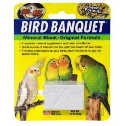 Zoo Med Bird Banquet Original Seed Formula Mineral Block White 1 oz 1 Count Small