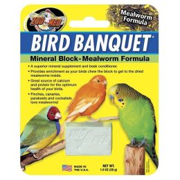 Zoo Med Bird Banquet Mealworm Formula Mineral Block Green 1 oz Small