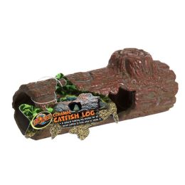 Zoo Med Ceramic Catfish Log Aquarium Ornament Brown 6.45 in Medium