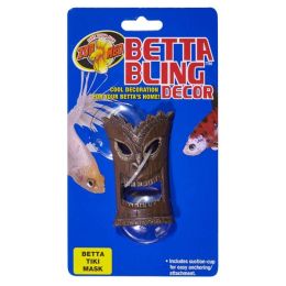 Zoo Med Betta Bling Tiki Mask Aquarium Ornament Brown