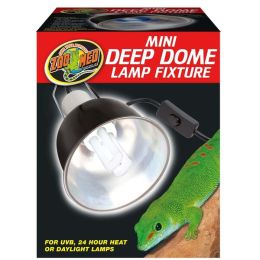 Zoo Med Mini Deep Dome Lamp Fixture Black 5.5 in Mini