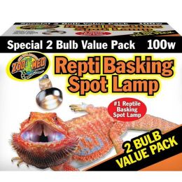 Zoo Med Repti Basking Spot Lamp 100 Watt, 2 Pack