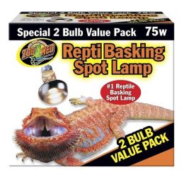 Zoo Med Repti Basking Spot Lamp 75 Watt, 2 Pack