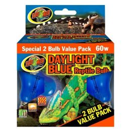 Zoo Med Daylight Blue Reptile Bulb Blue 60 Watt, 2 Pack