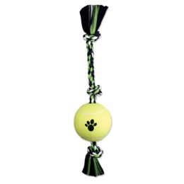 Mammoth Pet Products 3 Knot Tug Dog toy w/4in Tennis Ball 3 Knots Rope with Tennis Ball Multi-Color 24 in Large