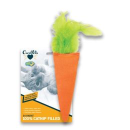 OurPets Cosmic 24 Karat Carrot Catnip Cat Toy Orange, Green