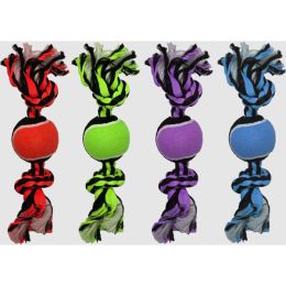 Multipet Nuts for Knots 2-Knot Rope with Tennis Ball Assorted 10 in