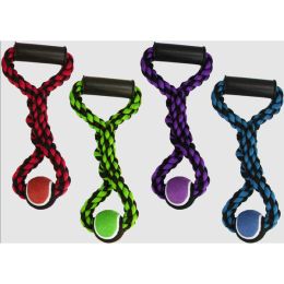 Multipet Nuts for Knots Rope Tug Dog Toy With Tennis Ball Assorted 14in SM