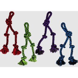 Multipet Nuts for Knots Rope Tug With 2 Danglers Dog Toy Assorted 15in SM