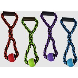 Multipet Nuts for Knots Rope Tug Dog Toy With Tennis Ball Assorted 20in LG