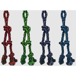 Multipet Nuts for Knots Rope Tug With 2 Danglers Dog Toy Assorted 20in LG