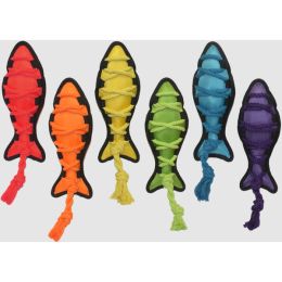 Multipet Cross Ropes Dog Toy Fish Assorted 11.5 in