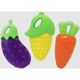 Multipet Harvesters Rubber Dog Toy Vegetables Assorted 5 in