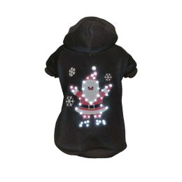 Pet Life LED Lighting Juggling Santa Hooded Sweater Pet Costume (size: X-Small - (FBP3BKXS))